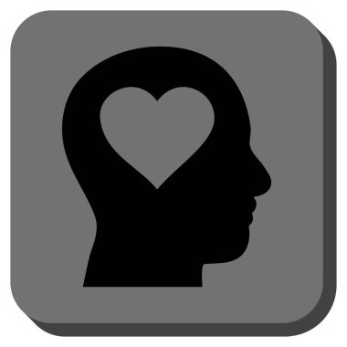 Kafa aşık yuvarlak kare düğme