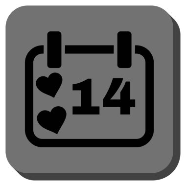 Sevgililer takvim günü yuvarlak kare düğme