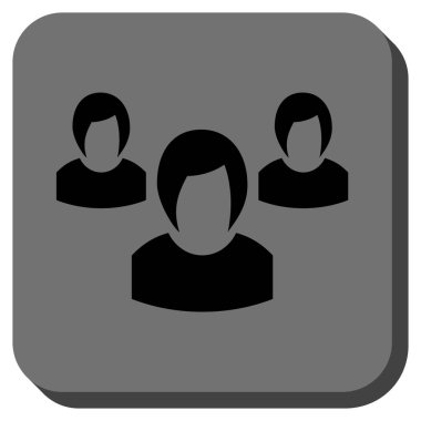 Kadın grubu yuvarlak kare düğme