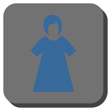 Bayan şekil kare düğme yuvarlak