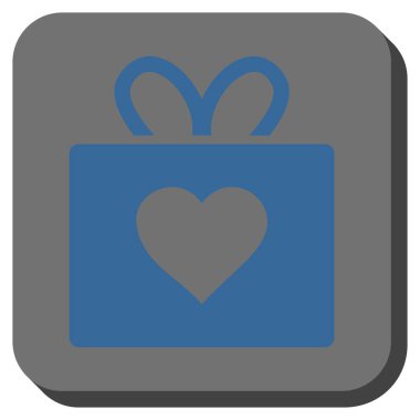 Aşk armağanı yuvarlak kare düğme