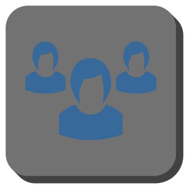 Kadın grubu yuvarlak kare düğme