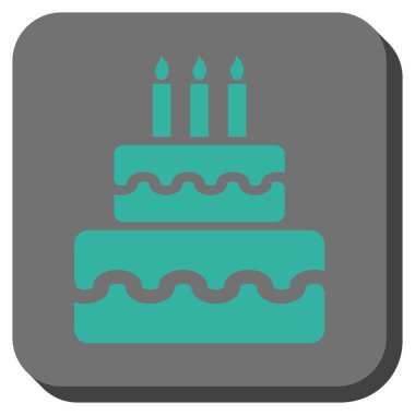 Doğum günü pastası yuvarlak kare düğme