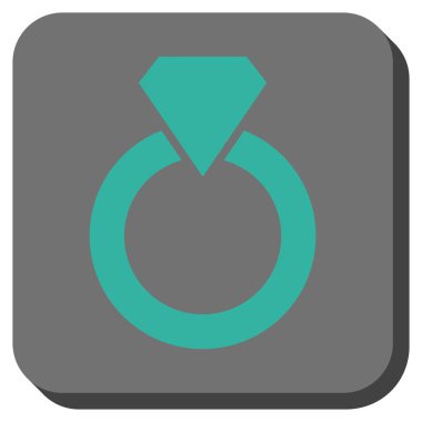 Elmas yüzük yuvarlak kare düğme