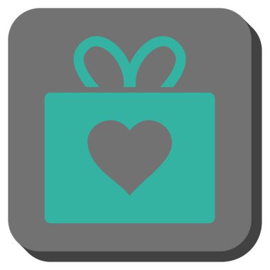 Aşk armağanı yuvarlak kare düğme