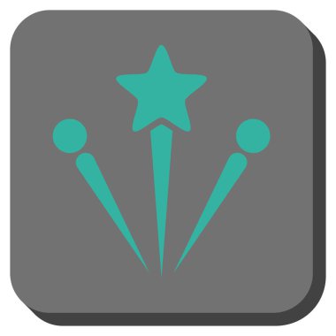 Selam Fireworks yuvarlak kare düğme