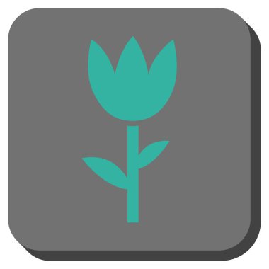 Lale yuvarlak kare düğme