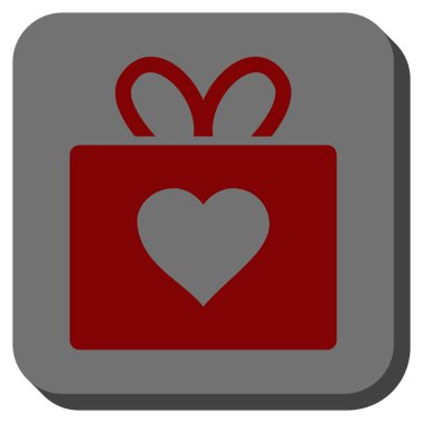 Aşk armağanı yuvarlak kare düğme