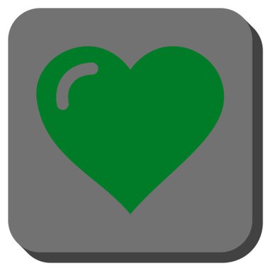 Aşk kalp kare düğme yuvarlak