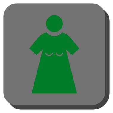 Kadın şekil kare düğme yuvarlak