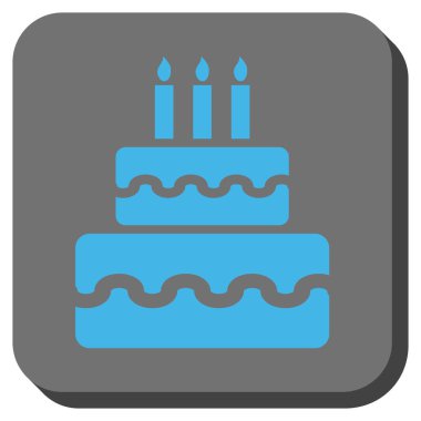 Doğum günü pastası yuvarlak kare düğme