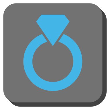 Elmas yüzük yuvarlak kare düğme