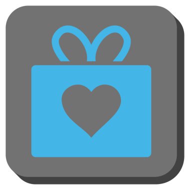 Aşk armağanı yuvarlak kare düğme