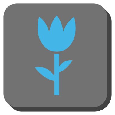 Lale yuvarlak kare düğme