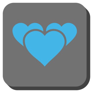 Sevgililer günü kalpleri yuvarlak kare düğme