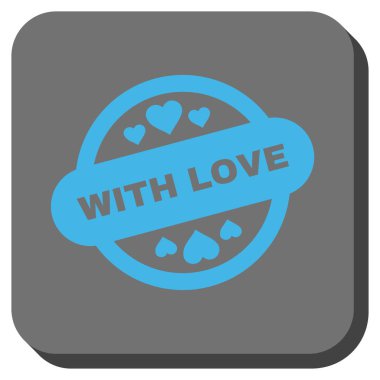 Aşk damga mühür yuvarlak kare düğme ile