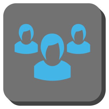 Kadın grubu yuvarlak kare düğme