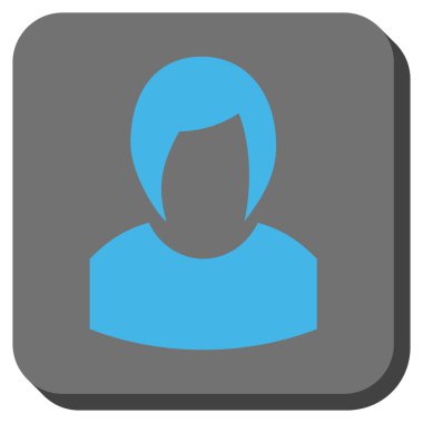 Kadın profili yuvarlak kare düğme