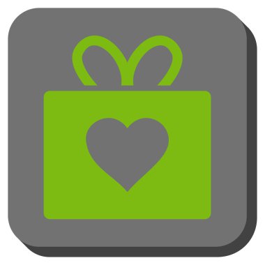 Aşk armağanı yuvarlak kare düğme