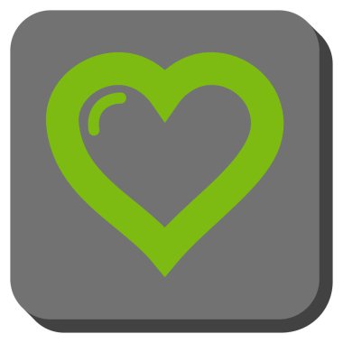 Aşk kalp kare düğme yuvarlak