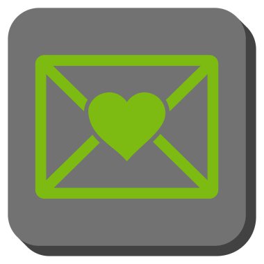 Aşk mektubu yuvarlak kare düğme