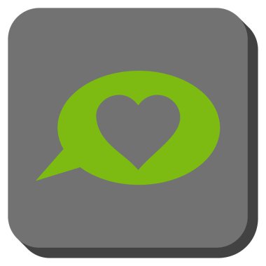 Aşk mesaj balon yuvarlak kare düğme