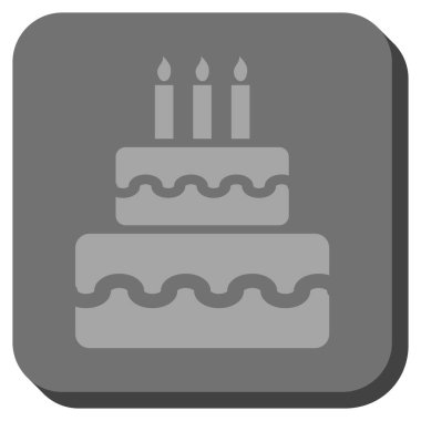 Doğum günü pastası yuvarlak kare düğme