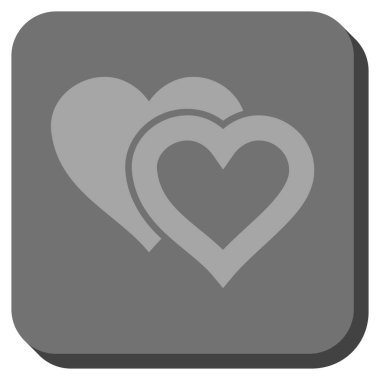 Sevgi kalpleri yuvarlak kare düğme