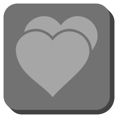 Sevgi kalpleri yuvarlak kare düğme