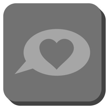 Aşk mesaj balon yuvarlak kare düğme