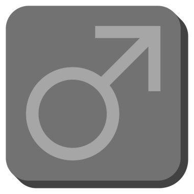 Mars erkek sembolü kare düğme yuvarlak