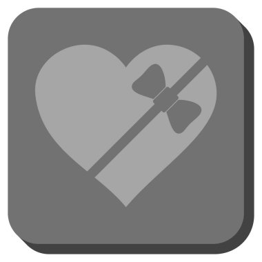 Bağlı aşk kalp kare düğme yuvarlak