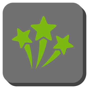 Yıldız havai fişek yuvarlak kare düğme