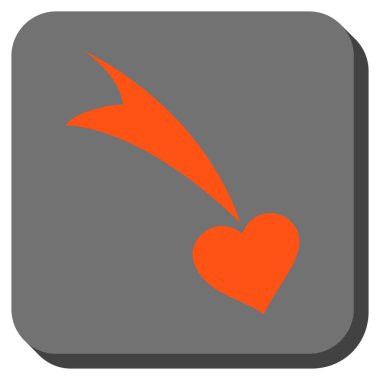 Düşen kalp kare düğme yuvarlak