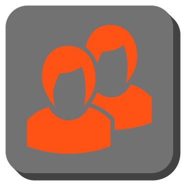 Kadınlar yuvarlak kare düğme