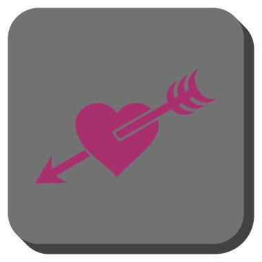 Ok kalp kare düğme yuvarlak