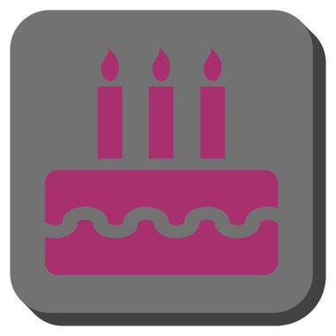 Doğum günü pastası yuvarlak kare düğme