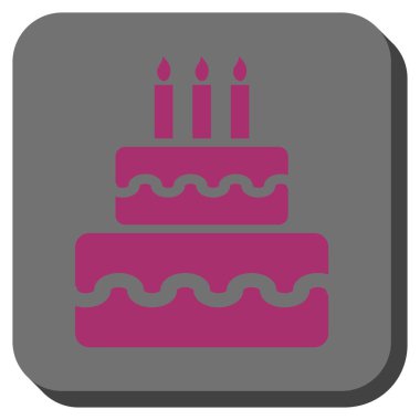 Doğum günü pastası yuvarlak kare düğme