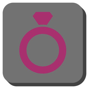 Elmas yüzük yuvarlak kare düğme