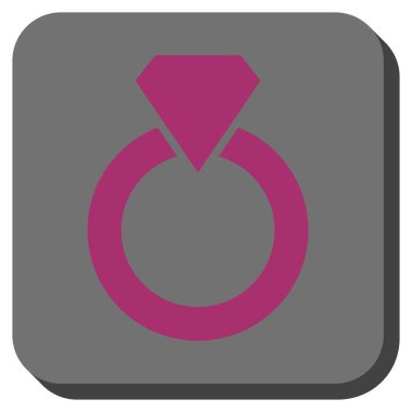 Elmas yüzük yuvarlak kare düğme