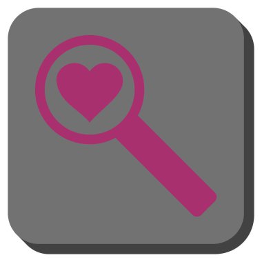 Aşk kare düğme yuvarlak bul