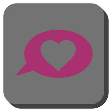 Aşk mesaj balon yuvarlak kare düğme