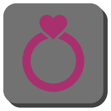 Aşk yüzük yuvarlak kare düğme