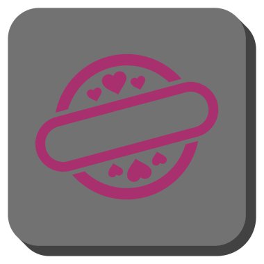 Aşk damga mühür yuvarlak kare düğme