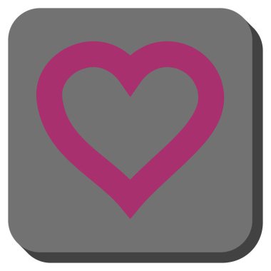 Sevgililer kalp kare düğme yuvarlak