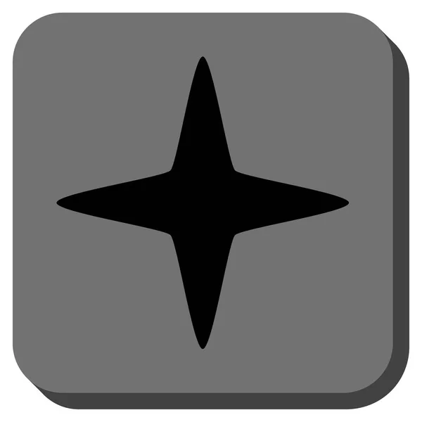 Sparkle Star Redondeado Botón cuadrado — Vector de stock