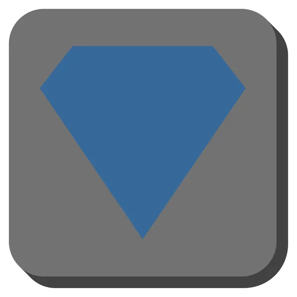 Diamant abgerundeter quadratischer Knopf — Stockvektor