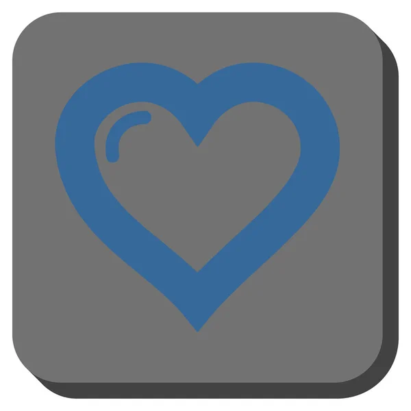 Αγάπη καρδιά στρογγυλεμένο τετράγωνο κουμπί — Διανυσματικό Αρχείο