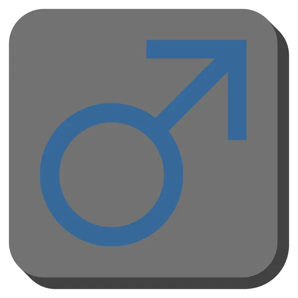 火星男性象征圆形方形按钮 — 图库矢量图片