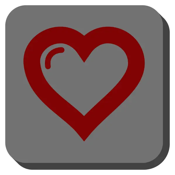 Miłość serce zaokrąglony kwadrat przycisk — Wektor stockowy